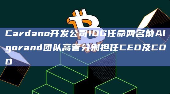 Cardano开发公司IOG任命两名前Algorand团队高管分别担任CEO及COO