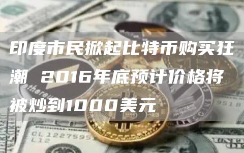 印度市民掀起比特币购买狂潮 2016年底预计价格将被炒到1000美元