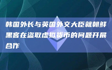 韩国外长与英国外交大臣就朝鲜黑客在盗取虚拟货币的问题开展合作