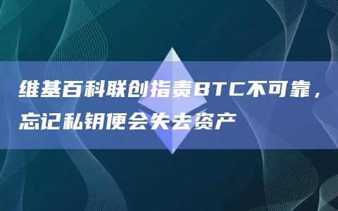 维基百科联创指责BTC不可靠，忘记私钥便会失去资产