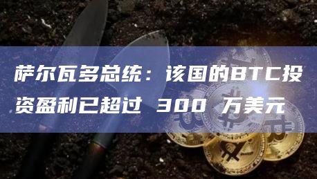 萨尔瓦多总统：该国的BTC投资盈利已超过 300 万美元