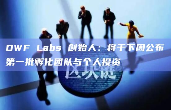 DWF Labs 创始人：将于下周公布第一批孵化团队与个人投资
