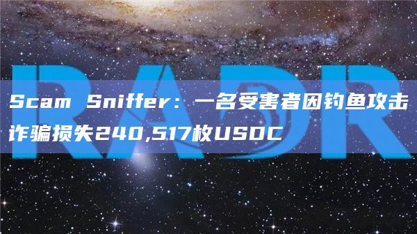 Scam Sniffer：一名受害者因钓鱼攻击诈骗损失240,517枚USDC
