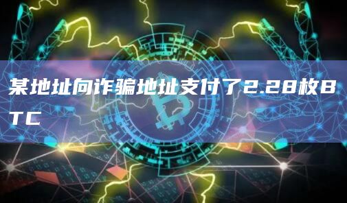 某地址向诈骗地址支付了2.28枚BTC