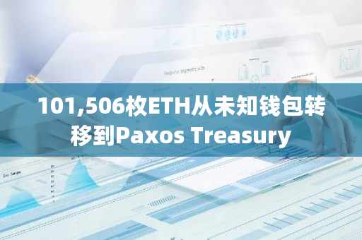 101,506枚ETH从未知钱包转移到Paxos Treasury