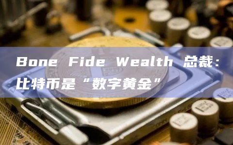 Bone Fide Wealth 总裁：比特币是“数字黄金”