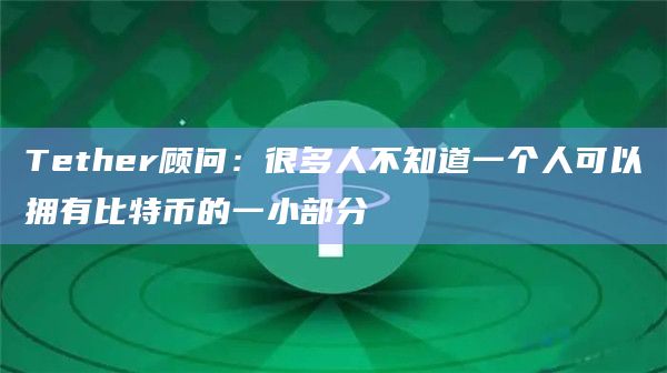 Tether顾问:很多人不知道一个人可以拥有比特币的一小部分