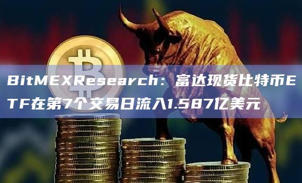 BitMEXResearch：富达现货比特币ETF在第7个交易日流入1.587亿美元
