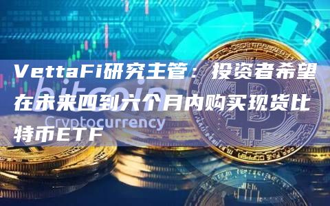 VettaFi研究主管：投资者希望在未来四到六个月内购买现货比特币ETF