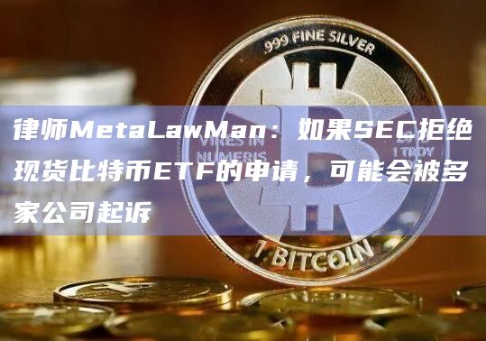 律师MetaLawMan：如果SEC拒绝现货比特币ETF的申请，可能会被多家公司起诉