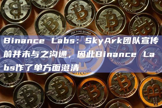 Binance Labs：SkyArk团队宣传前并未与之沟通，因此Binance Labs作了单方面澄清