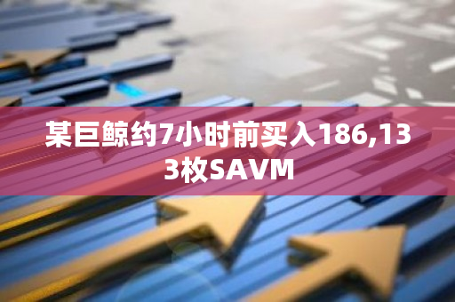 某巨鲸约7小时前买入186,133枚SAVM