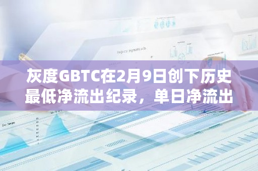 灰度GBTC在2月9日创下历史最低净流出纪录,单日净流出金额高达5200万美元