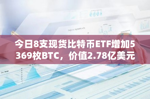 今日8支现货比特币ETF增加5369枚BTC
