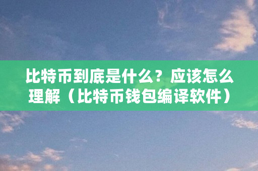 比特币到底是什么？应该怎么理解（比特币钱包编译软件）