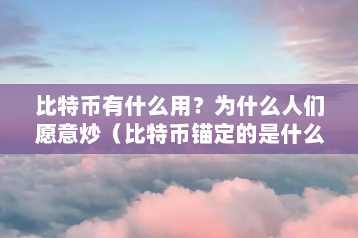 比特币有什么用?为什么人们愿意炒(比特币锚定的是什么)