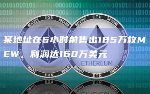 某地址在6小时前售出185万枚MEW，利润达160万美元