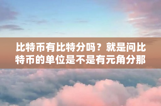 比特币最小的单位是什么？