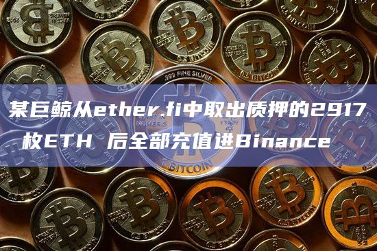 某巨鲸从ether.fi中取出质押的2917 枚ETH 后全部充值进Binance