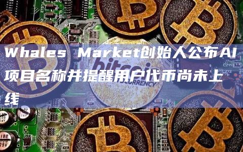 Whales Market创始人公布AI项目名称并提醒用户代币尚未上线