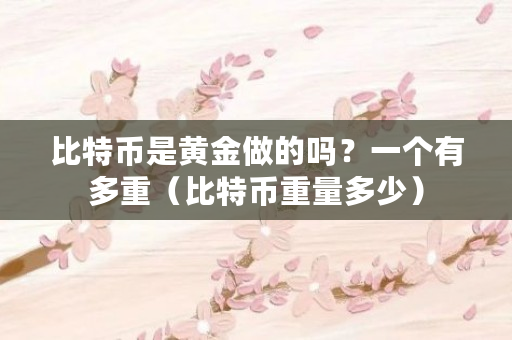 比特币是黄金做的吗?一个有多重(比特币重量多少)