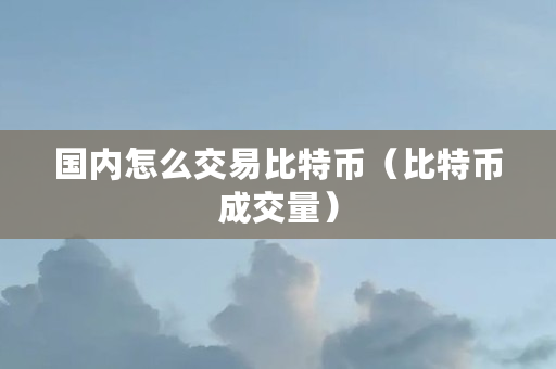 国内怎么交易比特币(比特币成交量)