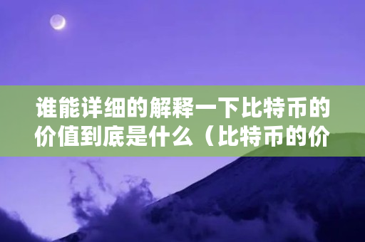 谁能详细的解释一下比特币的价值到底是什么(比特币的价值是什么决定的)