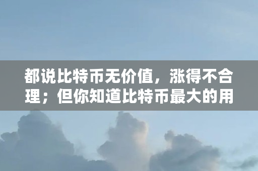 都说比特币无价值,涨得不合理;但你知道比特币最大的用途吗(为什么只收比特币不收美元)