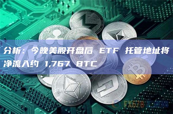 分析:今晚美股开盘后 ETF 托管地址将净流入约 1,767 BTC