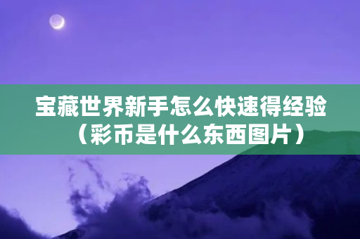 宝藏世界新手怎么快速得经验(彩币是什么东西图片)