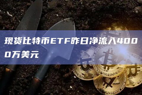 现货比特币ETF昨日净流入4000万美元