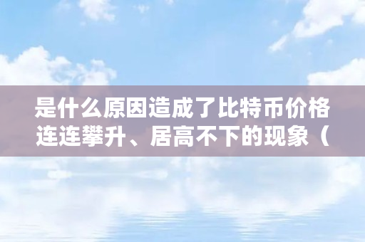 是什么原因造成了比特币价格连连攀升、居高不下的现象（虚拟币为什么涨跌同步呢）
