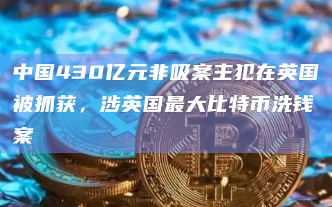 中国430亿元非吸案主犯在英国被抓获,涉英国最大比特币洗钱案