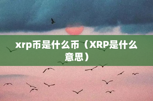xrp币是什么币(XRP是什么意思)
