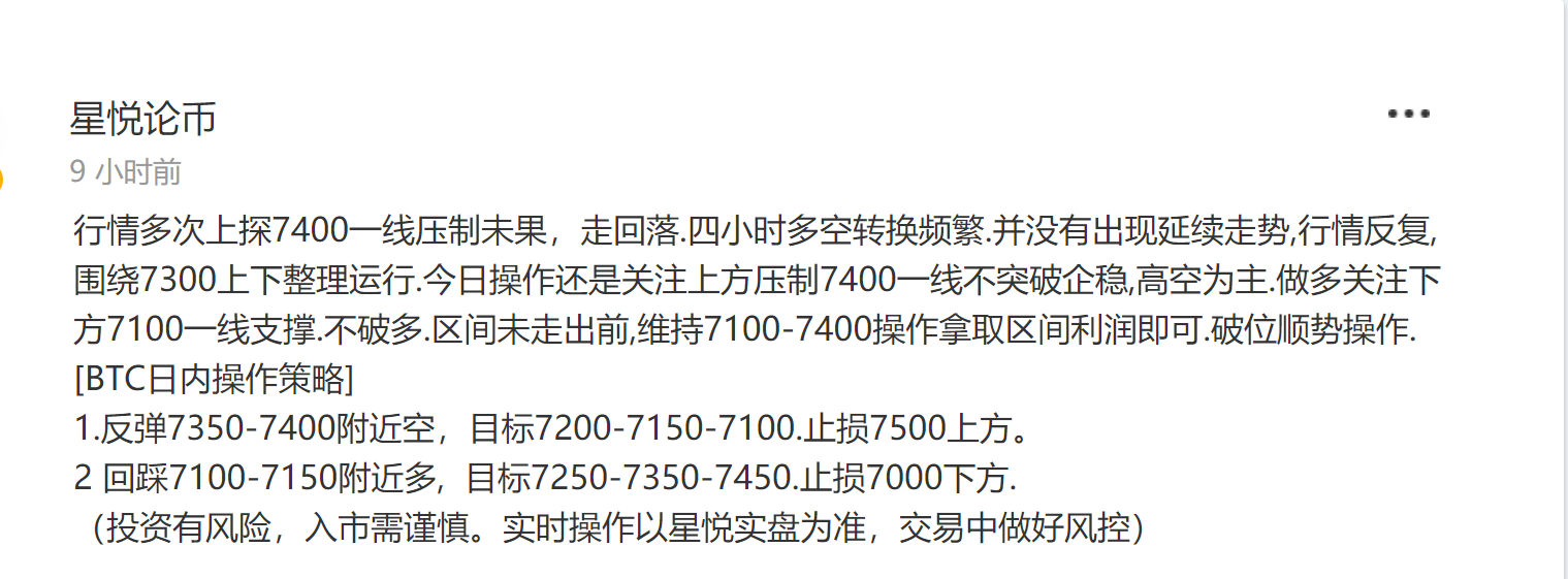 星悦论币：4.9BTC晚间策略