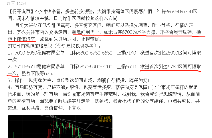 【杨哥说币】币圈这个大蛋糕，首要玩心理其次看技术，昨日建议多空再次斩获600点+2
