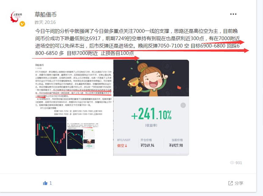 上官论币： BTC多空双收就是这样的简单