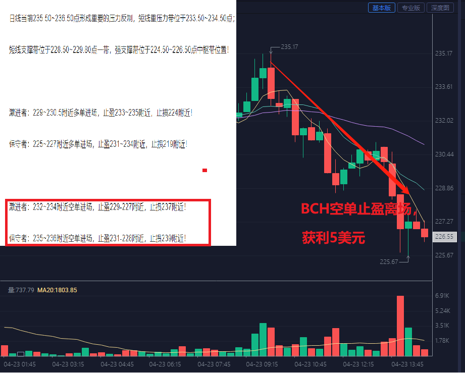 BCH早间空单策略验证