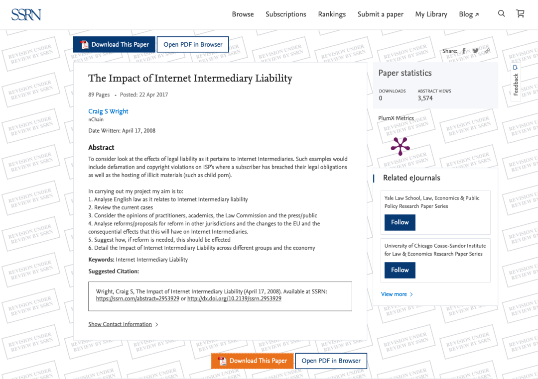 大量细节曝光！BSV当家人“澳本聪”硕士论文涉嫌抄袭17