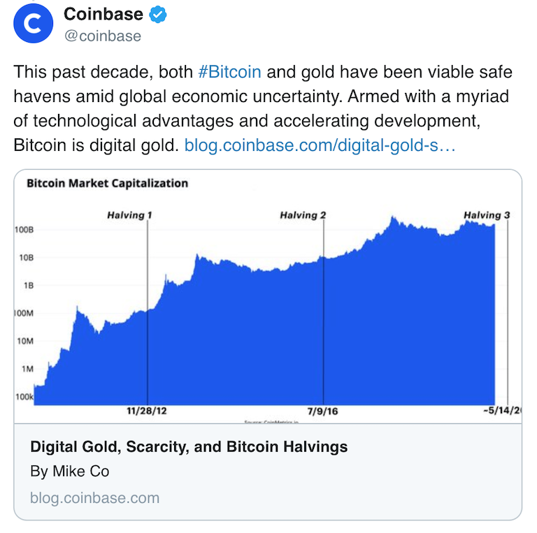 Coinbase：比特币作为价值存储要优于黄金2
