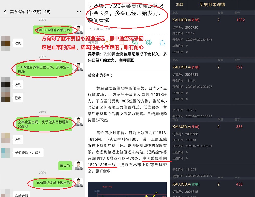 吴承梁:7.23回调终究是回调,多头趋势不可改变,夜间回落多必赚4 吴承梁:7.23回调终究是回调,多头趋势不可改变,夜间回落多必赚4
