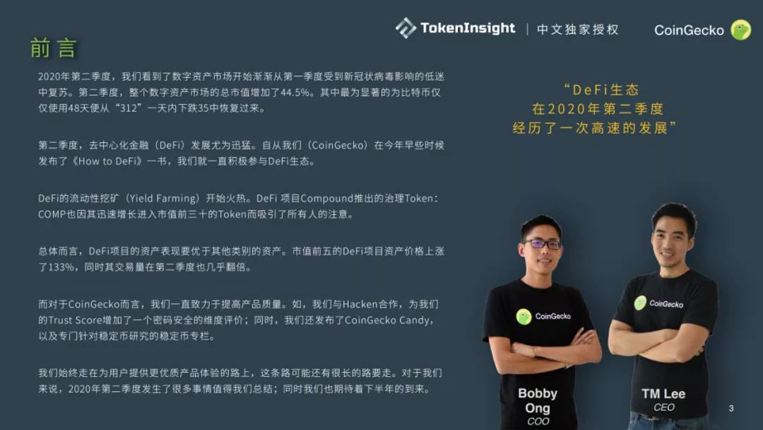 Coingecko 2020第二季度数字资产行业报告2