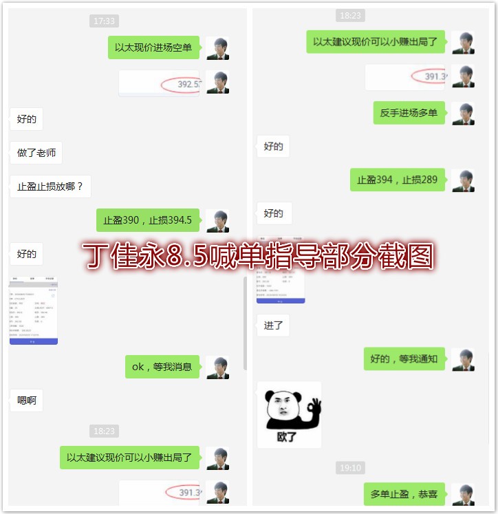 丁家勇：8.5比特币以太继续拉回，做多一直持续到午夜4