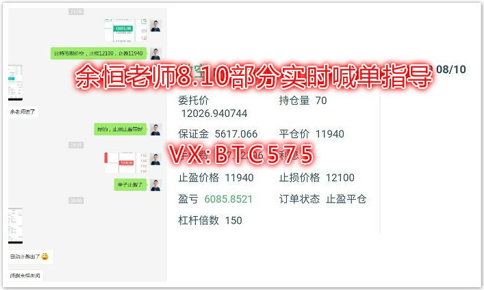 于恒表示：比特币将在8月10日做单次反馈和后续指导