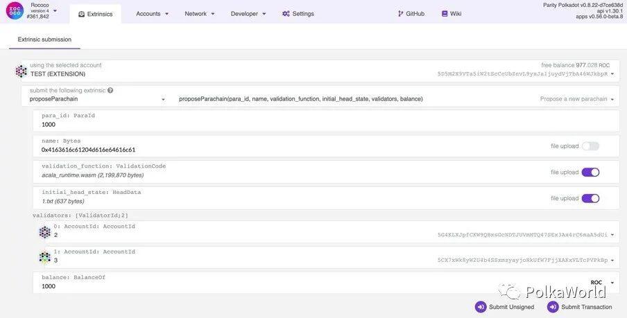 我来给你演示一下ACALA是如何连接到Boca平行链的2