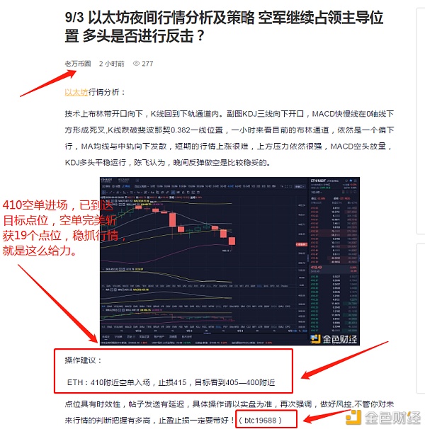 9/4以太坊准确预测空单，完美获得19分，然后直接销售，实现盈利