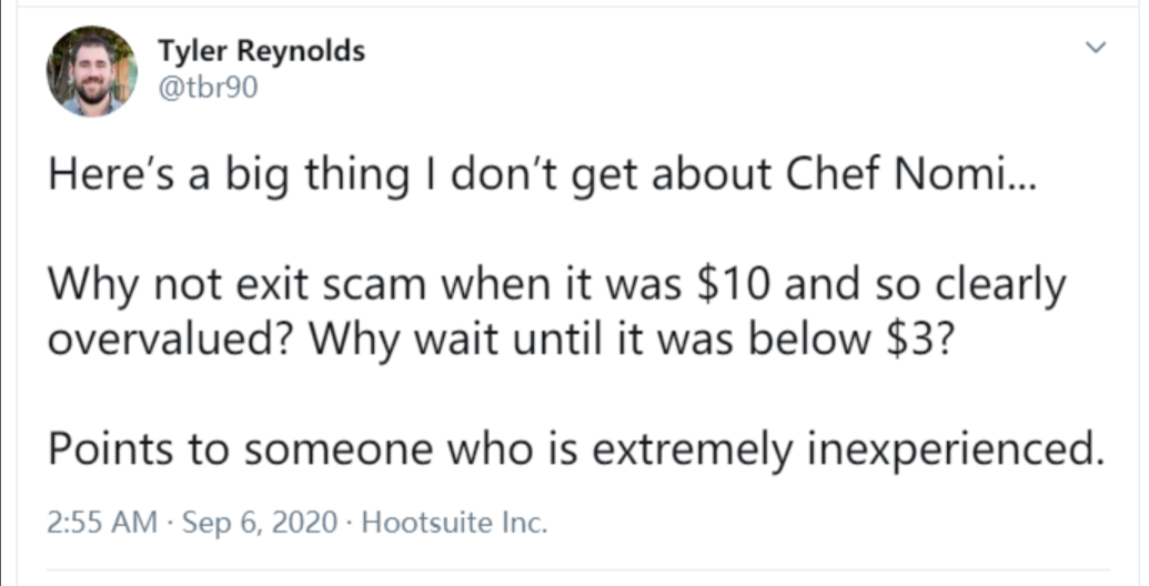 谁是sushiswap创始人NOMI厨师？6