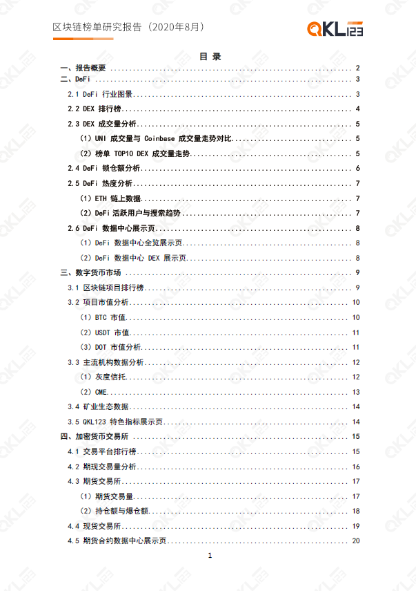 迪菲生态区块链列表研究报告(2020年8月)1 迪菲生态区块链列表研究报告(2020年8月)1