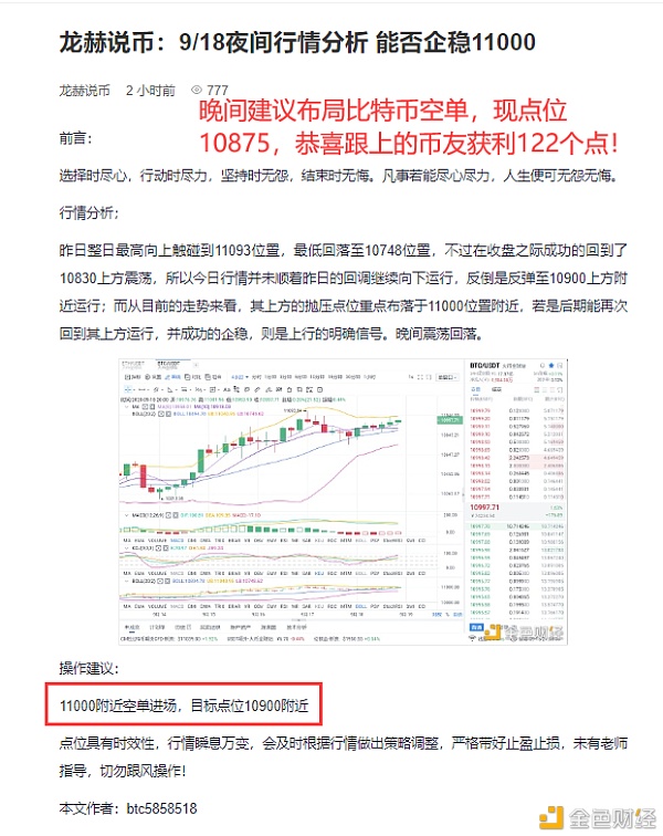龙和硬币表示:9/18比特币空单布局上涨122点 龙和硬币表示:9/18比特币空单布局上涨122点
