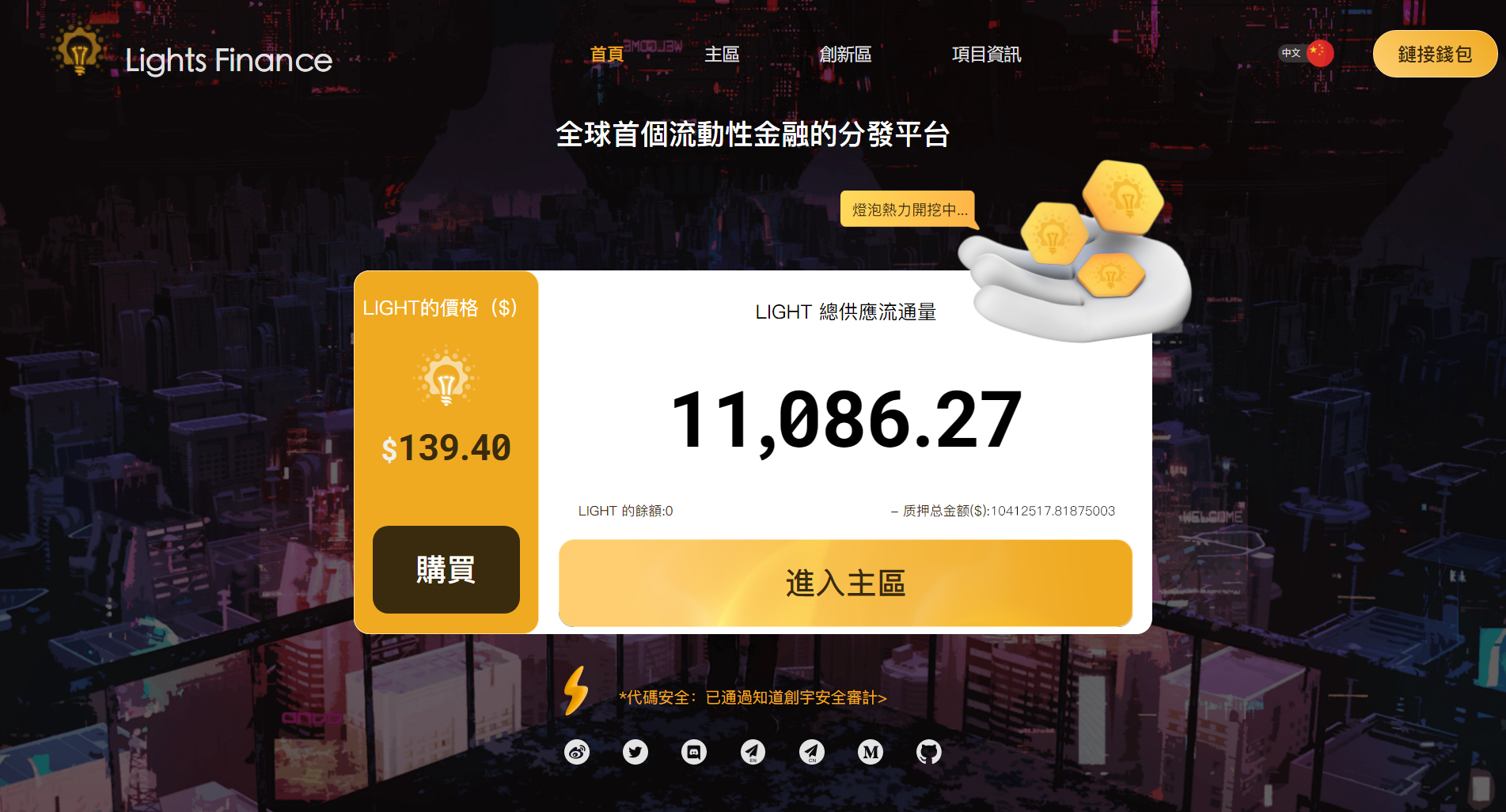 颠覆DEX产业灯光.金融两天内平台流动性超过1亿！